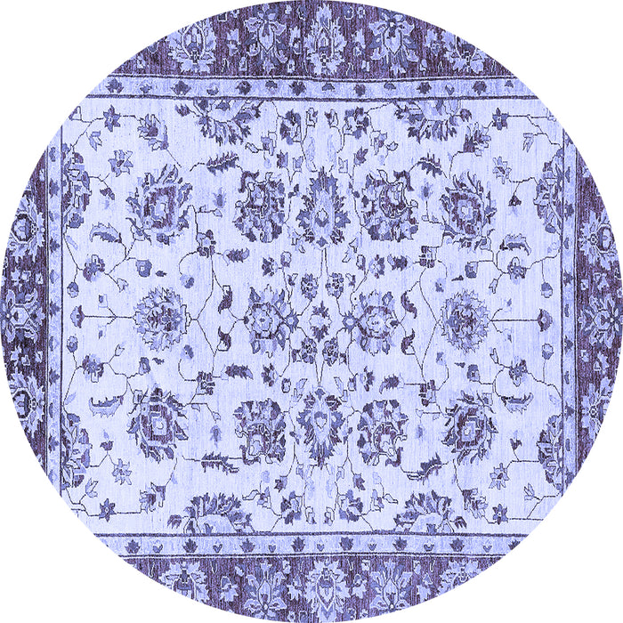 Round Machine Washable Abstract Blue Modern Rug, wshabs433blu