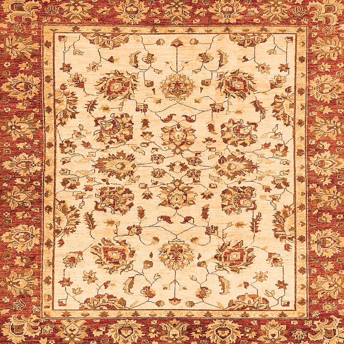 Square Abstract Orange Modern Rug, abs433org