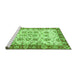 Sideview of Machine Washable Abstract Green Modern Area Rugs, wshabs433grn