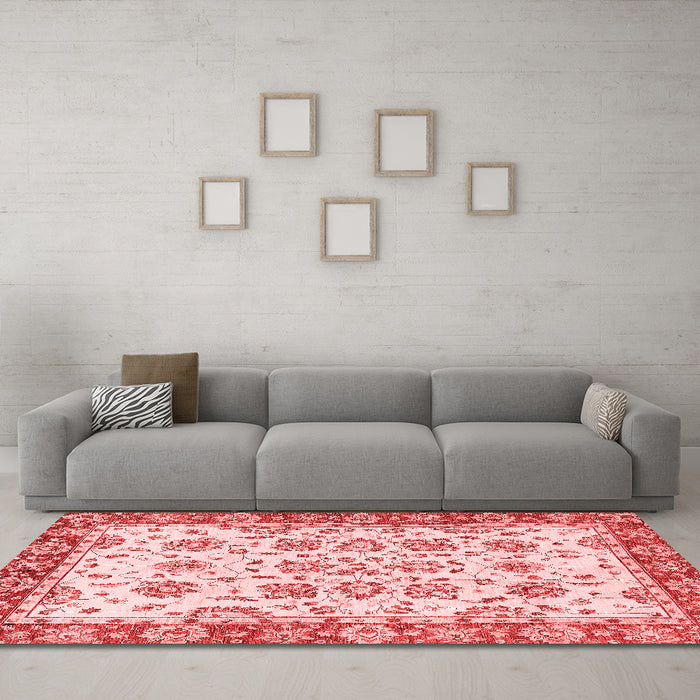 Modern Red Washable Rugs