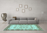 Machine Washable Abstract Light Blue Modern Rug, wshabs433lblu