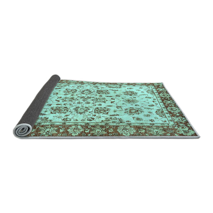 Sideview of Abstract Light Blue Modern Rug, abs433lblu