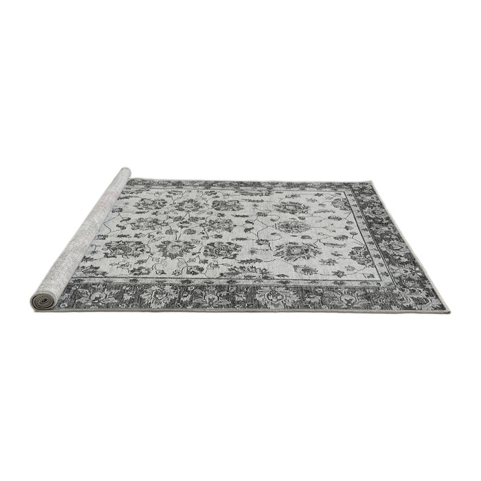Sideview of Machine Washable Abstract Gray Modern Rug, wshabs433gry