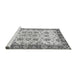 Sideview of Machine Washable Abstract Gray Modern Rug, wshabs433gry