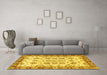 Machine Washable Abstract Yellow Modern Rug in a Living Room, wshabs433yw