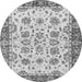 Round Machine Washable Abstract Gray Modern Rug, wshabs433gry