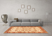 Machine Washable Abstract Orange Modern Rug, wshabs433org