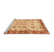 Sideview of Machine Washable Abstract Orange Modern Area Rugs, wshabs433org