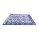 Sideview of Machine Washable Abstract Blue Modern Rug, wshabs433blu