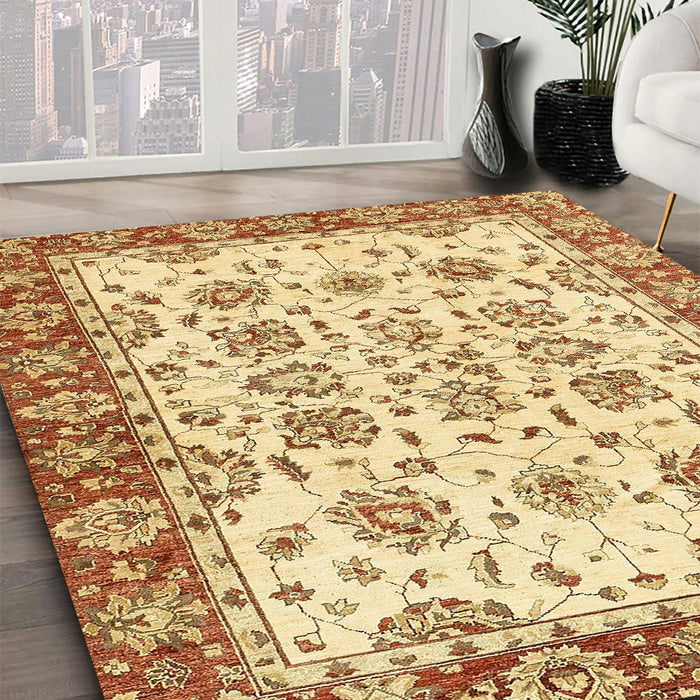 Machine Washable Abstract Red Rug in a Family Room, wshabs433