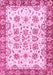 Machine Washable Abstract Pink Modern Rug, wshabs433pnk