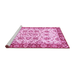 Sideview of Machine Washable Abstract Pink Modern Rug, wshabs433pnk