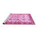 Sideview of Machine Washable Abstract Pink Modern Rug, wshabs433pnk