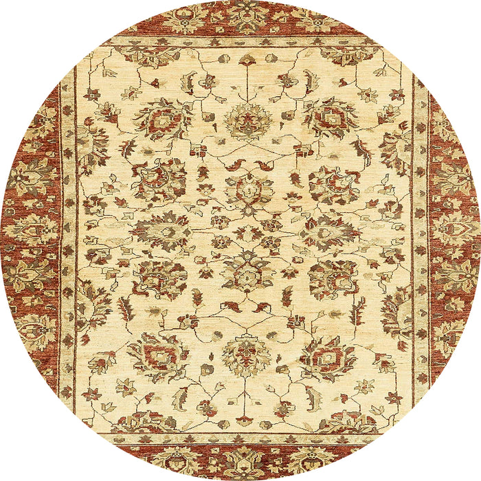 Round Abstract Red Modern Rug, abs433