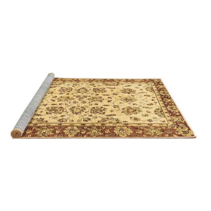 Sideview of Machine Washable Abstract Brown Modern Rug, wshabs433brn