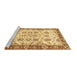 Sideview of Machine Washable Abstract Brown Modern Rug, wshabs433brn