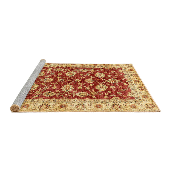 Sideview of Machine Washable Abstract Orange Rug, wshabs434