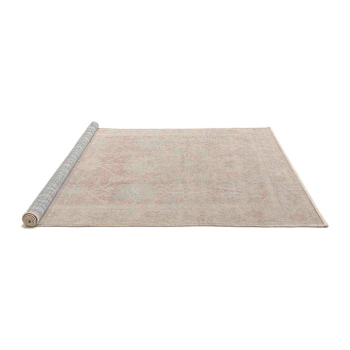 Sideview of Machine Washable Abstract Wheat Beige Rug, wshabs4340
