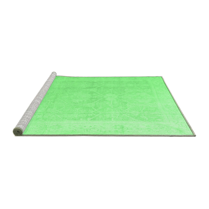 Sideview of Machine Washable Abstract Emerald Green Modern Area Rugs, wshabs4340emgrn