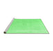 Sideview of Machine Washable Abstract Emerald Green Modern Area Rugs, wshabs4340emgrn