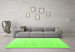 Machine Washable Abstract Green Modern Area Rugs in a Living Room,, wshabs4340grn