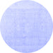 Round Abstract Blue Modern Rug, abs4340blu