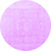 Round Abstract Purple Modern Rug, abs4340pur