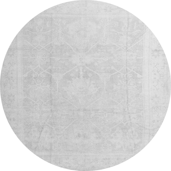 Round Abstract Gray Modern Rug, abs4340gry