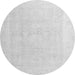 Round Abstract Gray Modern Rug, abs4340gry