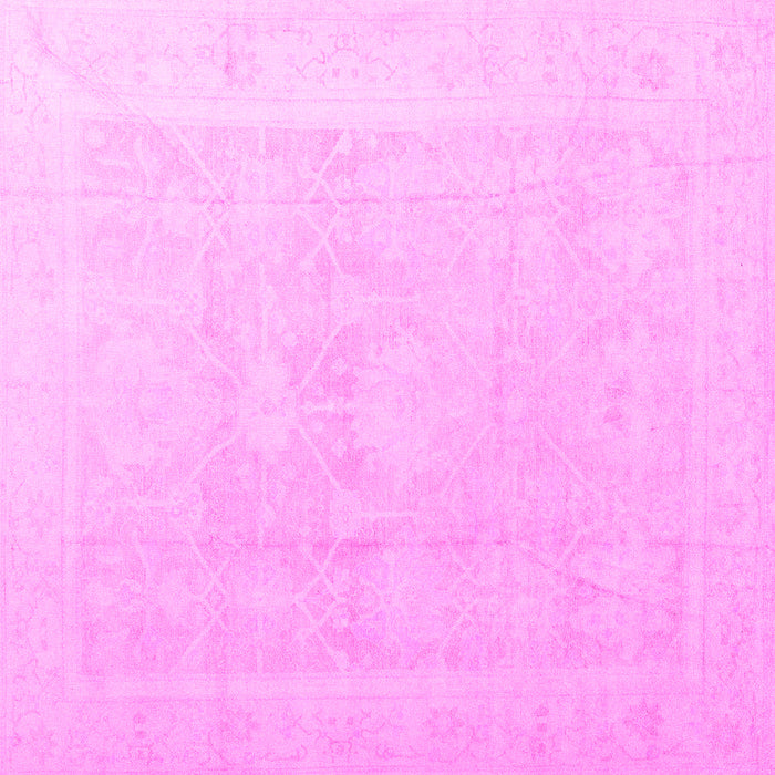 Square Machine Washable Abstract Pink Modern Rug, wshabs4340pnk