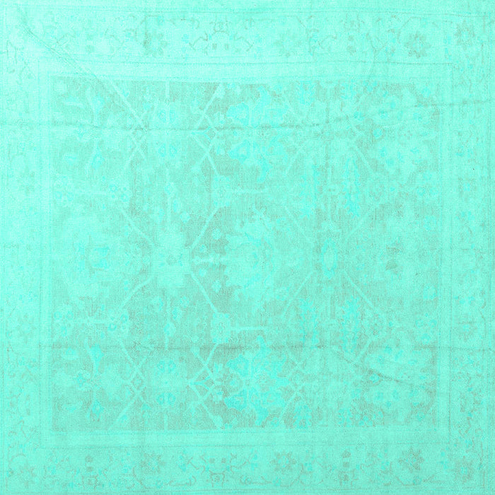 Square Abstract Turquoise Modern Rug, abs4340turq