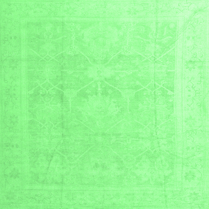 Square Machine Washable Abstract Emerald Green Modern Area Rugs, wshabs4340emgrn