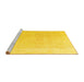 Sideview of Machine Washable Abstract Yellow Modern Rug, wshabs4340yw