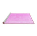 Sideview of Machine Washable Abstract Pink Modern Rug, wshabs4340pnk