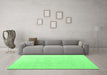 Machine Washable Abstract Emerald Green Modern Area Rugs in a Living Room,, wshabs4340emgrn