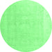 Round Abstract Emerald Green Modern Rug, abs4340emgrn