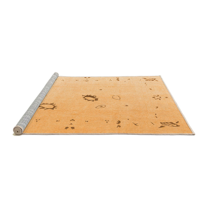 Sideview of Machine Washable Oriental Orange Traditional Area Rugs, wshabs4341org