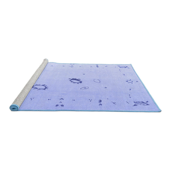 Sideview of Machine Washable Oriental Blue Traditional Rug, wshabs4341blu