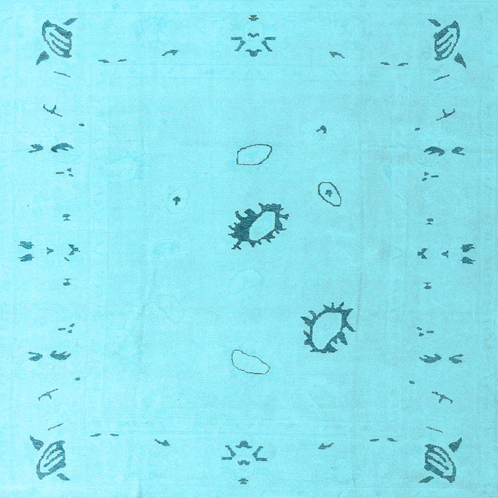 Square Oriental Light Blue Traditional Rug, abs4341lblu