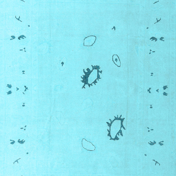 Machine Washable Oriental Light Blue Traditional Rug, wshabs4341lblu