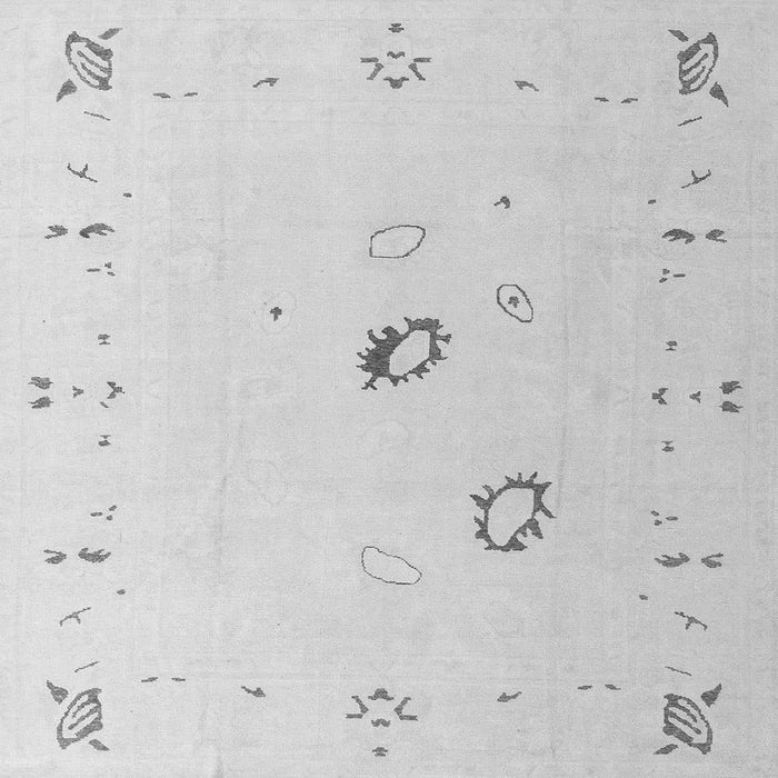 Square Oriental Gray Traditional Rug, abs4341gry