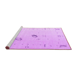 Sideview of Machine Washable Oriental Purple Traditional Area Rugs, wshabs4341pur
