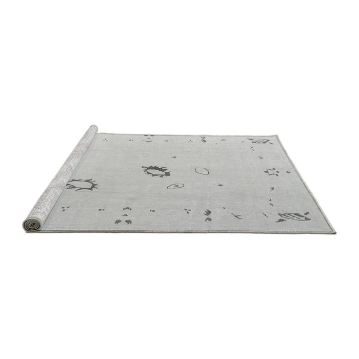 Sideview of Machine Washable Oriental Gray Traditional Rug, wshabs4341gry