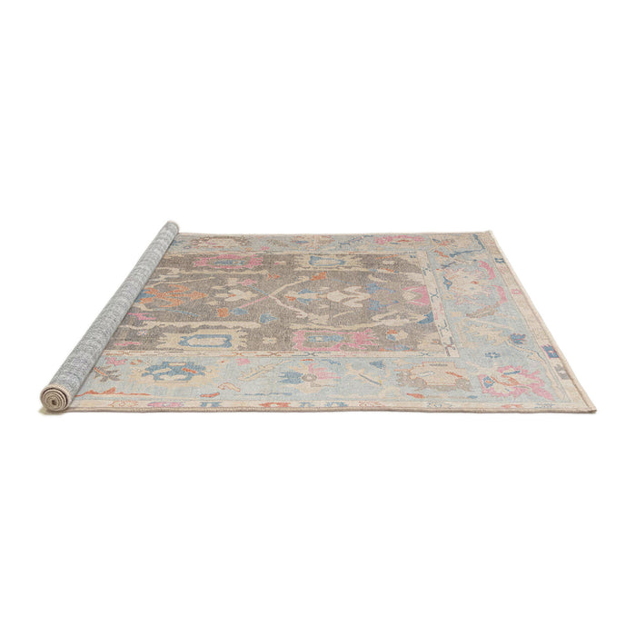 Sideview of Machine Washable Abstract Desert Sand Beige Rug, wshabs4342