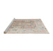 Sideview of Machine Washable Abstract Desert Sand Beige Rug, wshabs4342