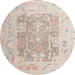 Round Abstract Desert Sand Beige Modern Rug, abs4342