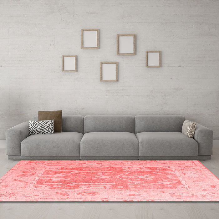 Modern Red Washable Rugs
