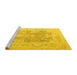 Sideview of Machine Washable Abstract Yellow Modern Rug, wshabs4342yw