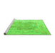 Sideview of Machine Washable Abstract Green Modern Area Rugs, wshabs4342grn