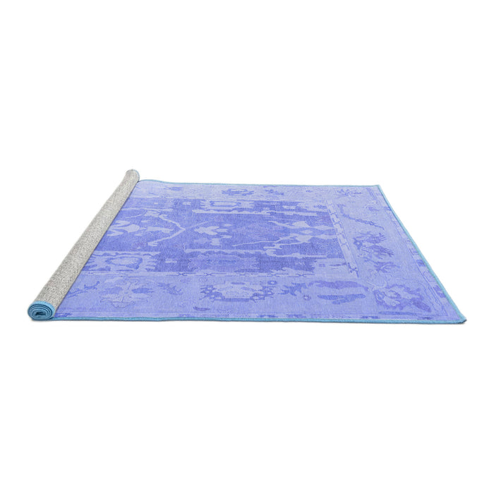Sideview of Machine Washable Abstract Blue Modern Rug, wshabs4342blu
